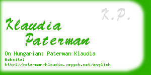 klaudia paterman business card